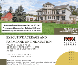 Ruble Executive Acreage and Farmland Online Auction @ NEW DATES ADDED