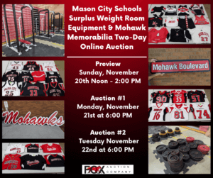 Mason City Schools Weight Room & Sports Memorabilia Online Auction #1 @ Mason City High School