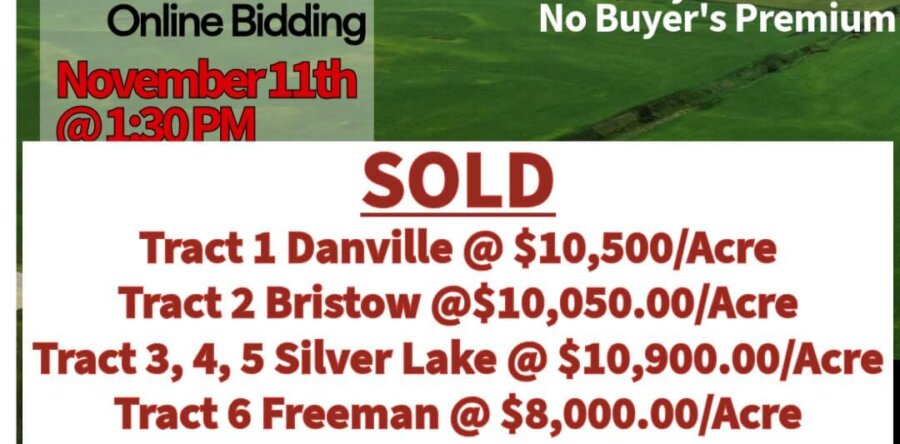 SOLD!!  Worth & Freeborn County 508 +/- Acre Farmland Auction-Live with Simulcast Online Bidding
