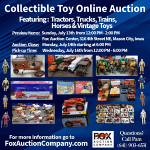 Collectable Toy Online Auction featuring Tractors, Trucks, Trains, Horses & Vintage Toys